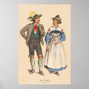 Tyska bondedräkter - Bayern Schliersee Poster
