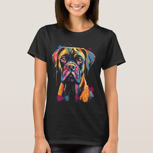 Tyska Boxer Hund Walking Pet Fläkt Långärmad T Shirt (Framsida)