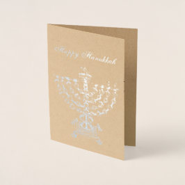 Tyska Candelabrum Hanukkah Lamp Folierat Kort
