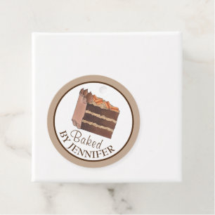 Tyska chokladkakssegment bakat av hemmade gåvor etiketter