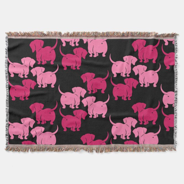 Tyska Dachshund Hund Mönster Filt (Framsidan)