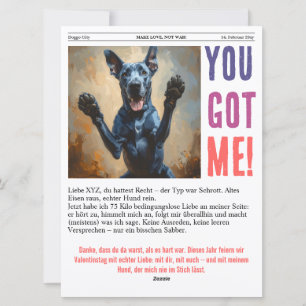 Tyska Dogg Bästa Vän Valentine Tidningskort Julkort