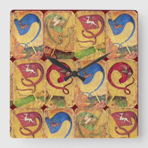 Tyska domstolen Flaggor /Hundar,Deers,Falcons,Anka Fyrkantig Klocka