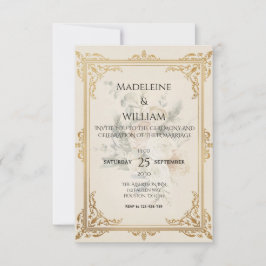 Tyska Eleganten Guld Bröllop spara datum OSA Kort