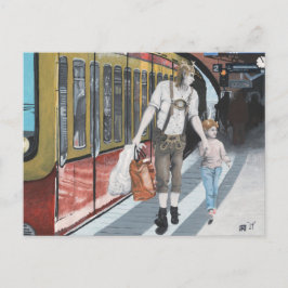 Tyska Elf Berlin Tåg Resa Fantasy Art Postcard Vykort