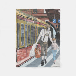 Tyska Elf Family Shopping Fantasy Art Blanket Fleecefilt