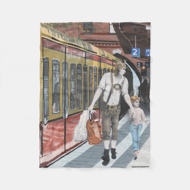 Tyska Elf Family Shopping Fantasy Art Blanket Fleecefilt (Framsidan)