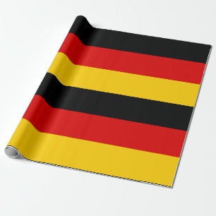 Tyska Flagga Black Red Guld 5" Rand, Färg Presentpapper