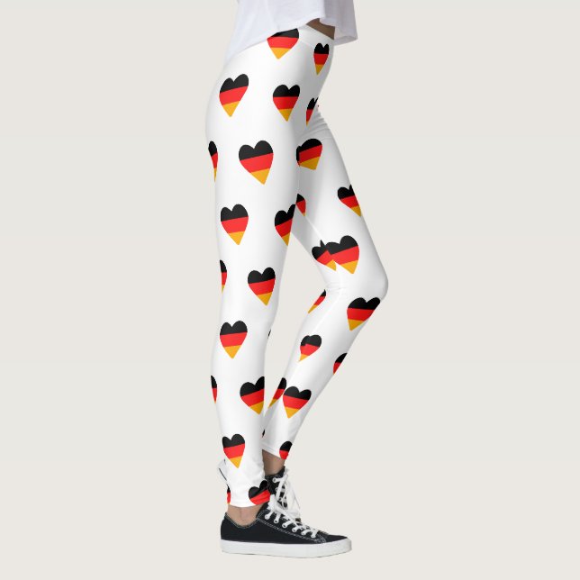 Tyska Flagga Hearts Mönster Leggings (Höger)