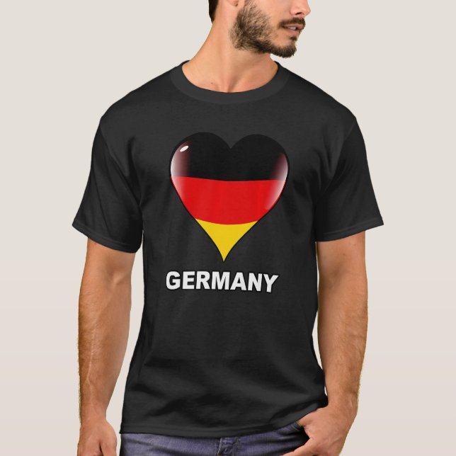 Tyska Flagga I Kärlek Heart Deutsch Ge T Shirt (Framsida)