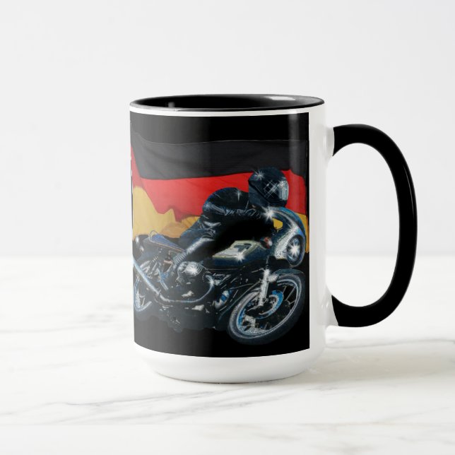 Tyska Flagga & Motorcykel Rider Mugg (Höger)