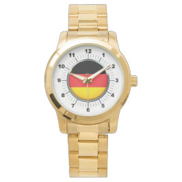Tyska Flagga Oversized Guld Watch Armbandsur