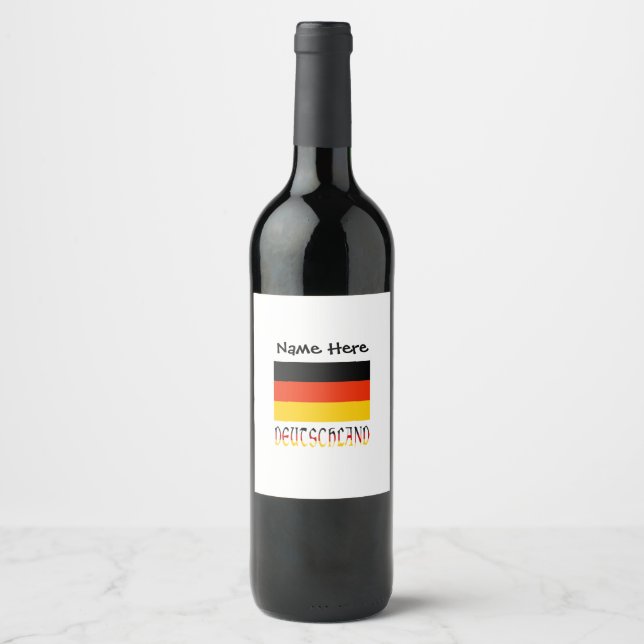 Tyska Flagga Personlig Vinflaska Etikett (Framsida)