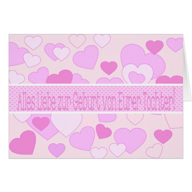 Tyska Flicka-grattisar Hälsningskort (Framsidan Horizontal)