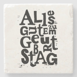 Tyska "Grattis på födelsedagen" Lino Print Stone U Stenunderlägg