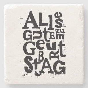 Tyska "Grattis på födelsedagen" Lino Print Stone U Stenunderlägg