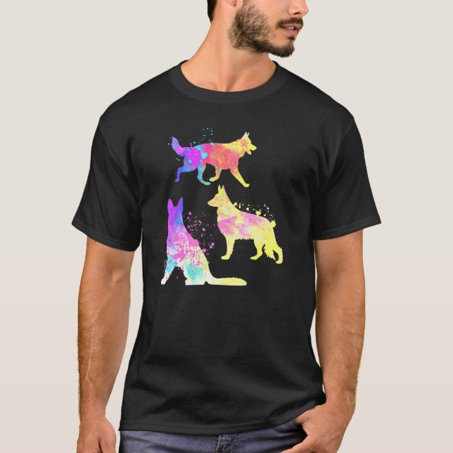 Tyska herdar Hund T Shirt (Framsida)