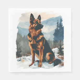 Tyska herdar i Winter Wonderland Pappersservett