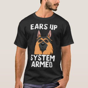 Tyska herdar Öron uppåt Rolig hund V Nacke T Shirt