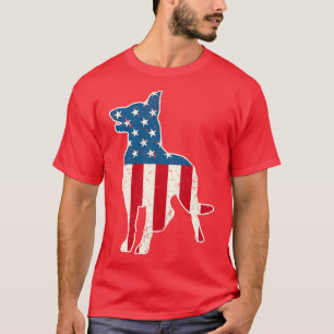 Tyska herdeamerikanska Flagga 4 juli för manar T Shirt