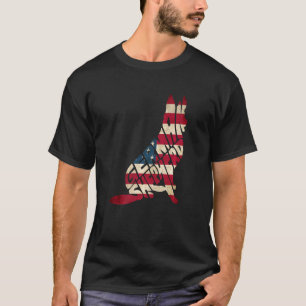 Tyska herdeamerikanska Flagga 4 juli Hund 1 T Shirt