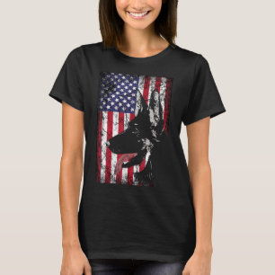 Tyska herdeamerikanska Flagga Hund Women T Shirt