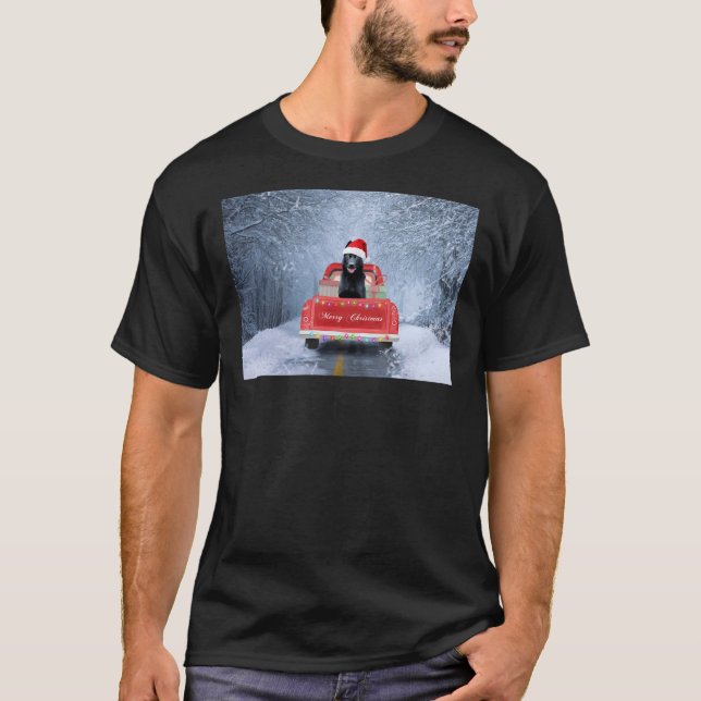 Tyska herdebol Hund i Snö Sitta under jul T Shirt (Framsida)