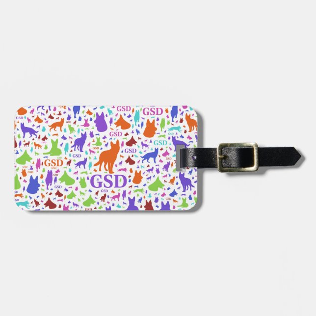 Tyska herdehundSilhouettes - färg #2 Bagagebricka (Horisontell Framsida)