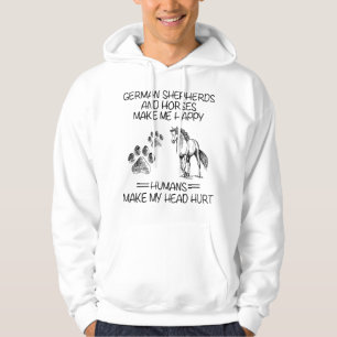 Tyska herrar och hästar gör mig till Lycklig Human Hoodie