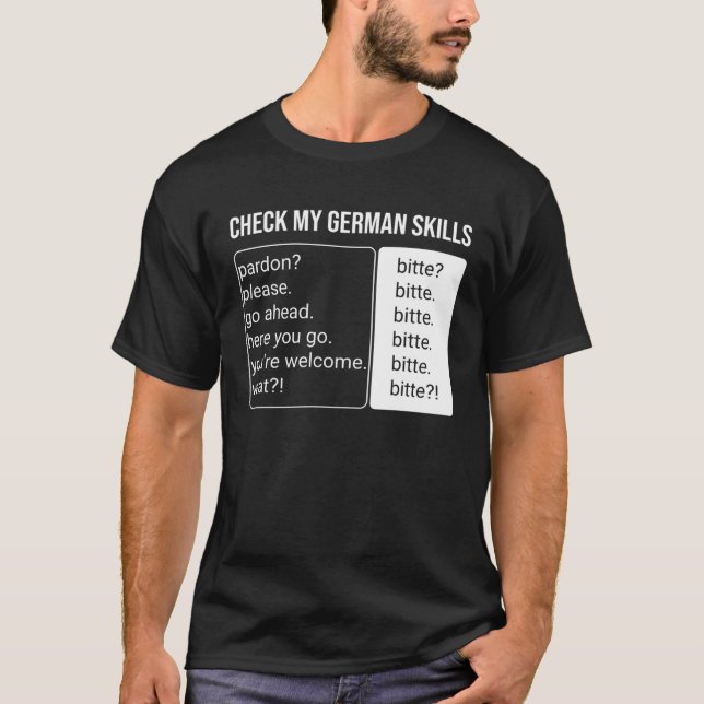 Tyska högtalarspråksöversättaren Fact Bitte Ger T Shirt (Framsida)