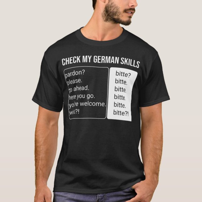 Tyska högtalarspråksöversättaren Fact Bitte Ger T Shirt (Framsida)