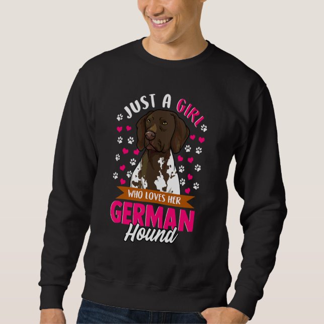 Tyska Hound Hund Deutsche Bracke Mamma Mamma Kärle Lång Ärmad Tröja (Framsida)