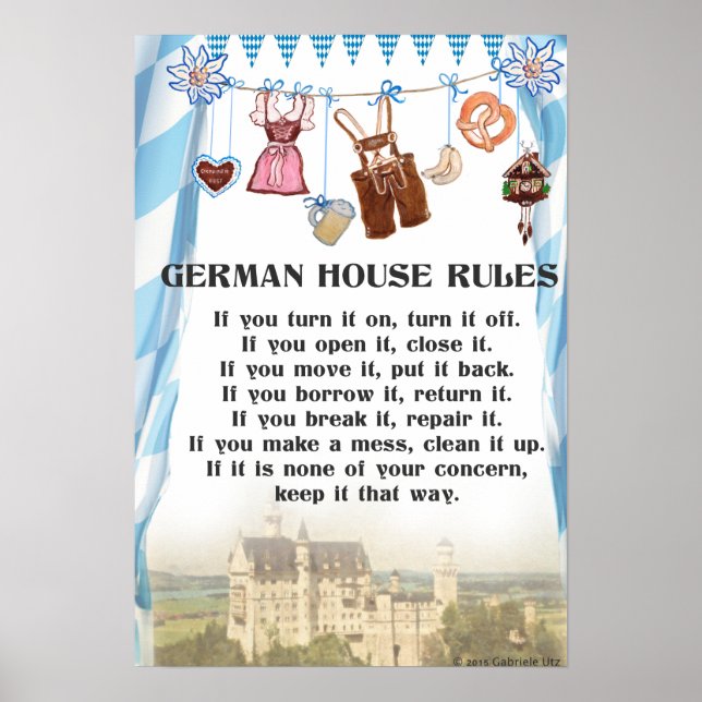 Tyska House Regler Poster (Framsidan)