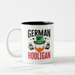 Tyska huliganska Tysklandare St patricks day Två-Tonad Mugg