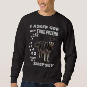 Tyska Husky Hund Pappa Art, Cute Gerberian Shep Lång Ärmad Tröja