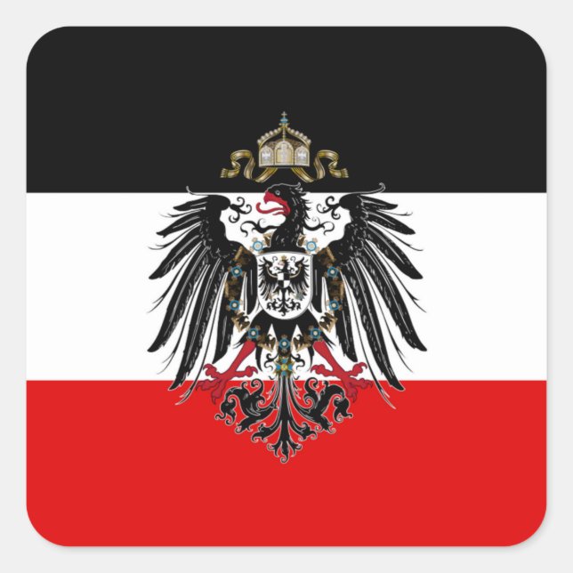 Tyska imperiet Flagga Fyrkantigt Klistermärke (Framsida)