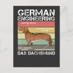 Tyska ingenjörsmannen Dachshund Puppy Weiner Hund Vykort