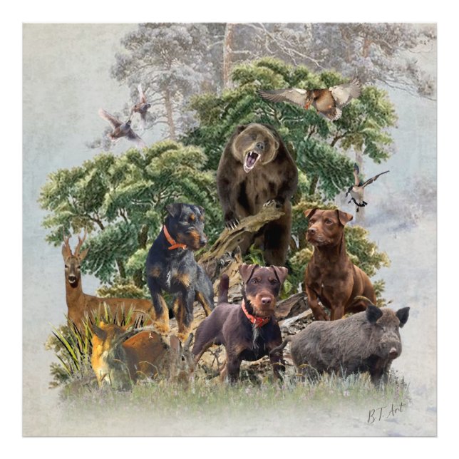 Tyska Jagdskräcker, alltid redo att jaga Fototryck (Framsidan)