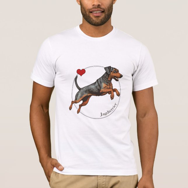 Tyska Jagdskräcker Hunters Porträtt T-Shirt (Framsida)
