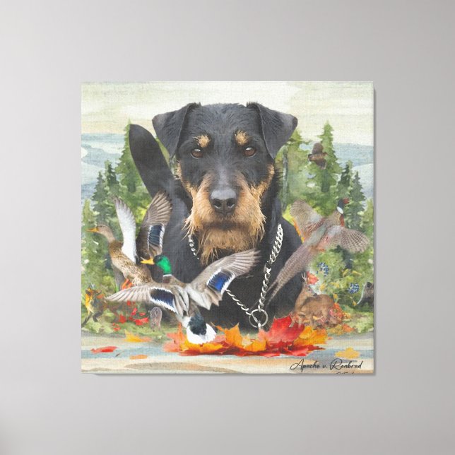 Tyska jaktterrier (Jagdskräcker) Canvastryck (Framsida)
