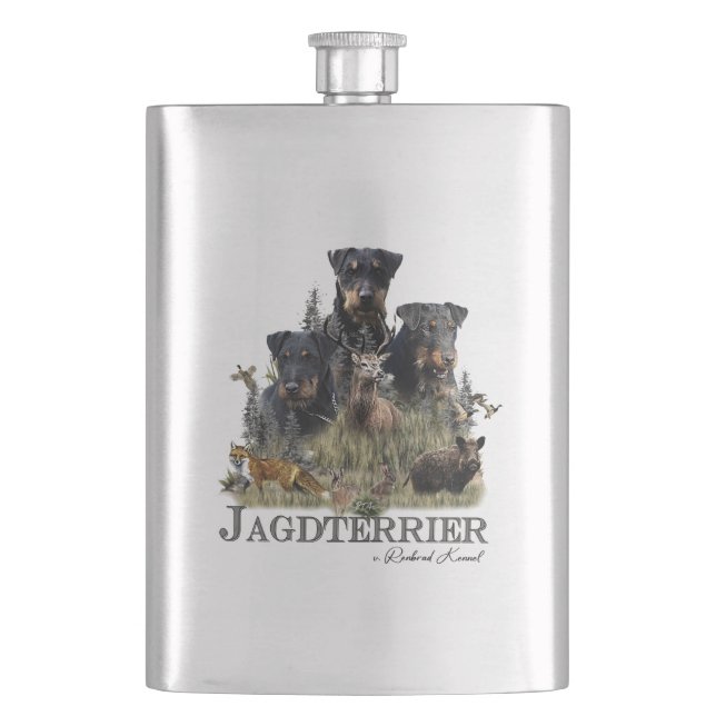 Tyska jaktterrier (Jagdskräcker) Fickplunta (Framsidan)