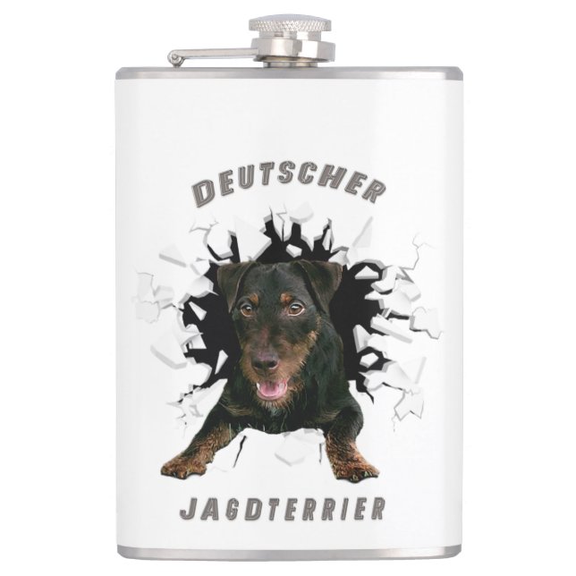 Tyska jaktterrier (Jagdskräcker) Fickplunta (Framsidan)