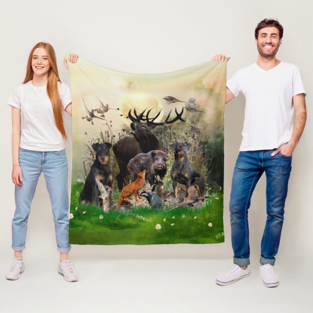 Tyska jaktterrier (Jagdskräcker) Fleecefilt (På plats)