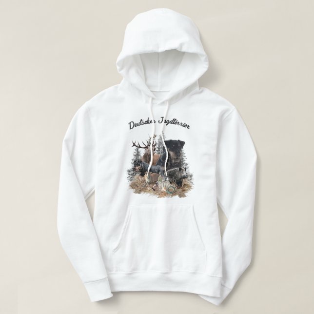 Tyska jaktterrier (Jagdskräcker) Hoodie (Design framsida)