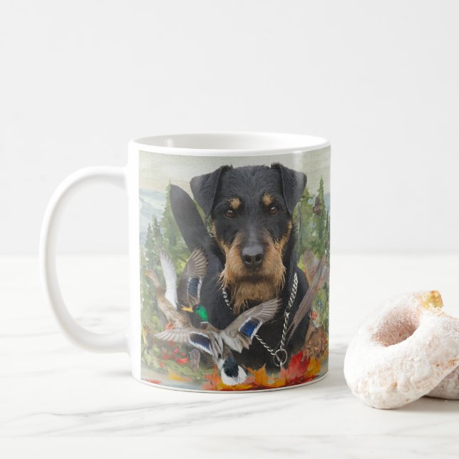 Tyska jaktterrier (Jagdskräcker) Kaffemugg (Med munk)