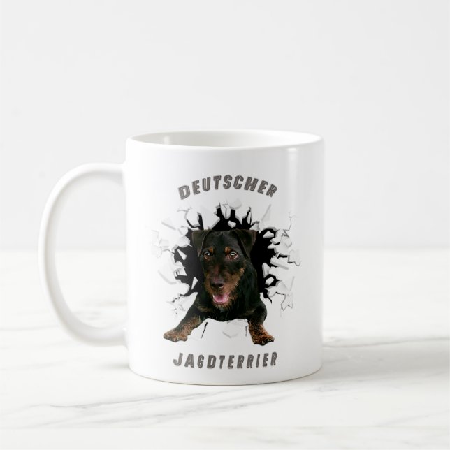 Tyska jaktterrier (Jagdskräcker) Kaffemugg (Vänster)