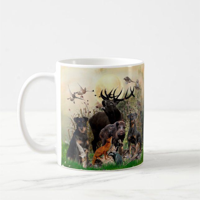 Tyska jaktterrier (Jagdskräcker) Kaffemugg (Vänster)