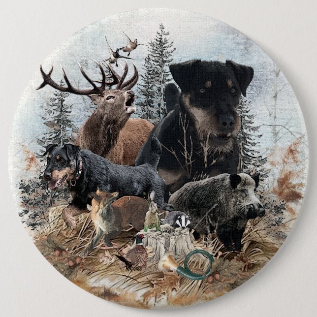 Tyska jaktterrier (Jagdskräcker)   Knapp (Framsida)