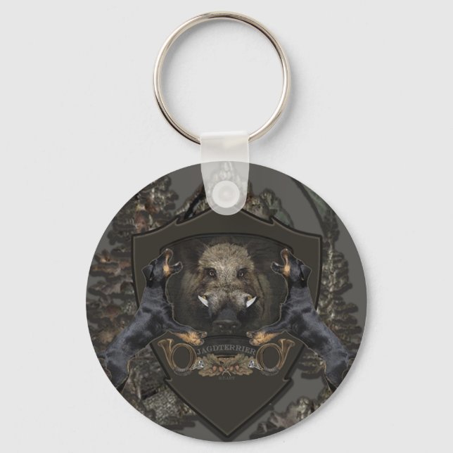 Tyska jaktterrier (Jagdskräcker) Nyckelring (Framsida)