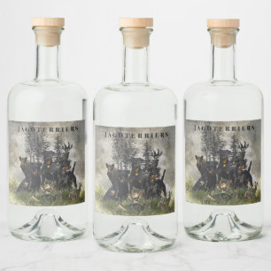 Tyska jaktterrier (Jagdskräcker) Spritflaskor Etikett